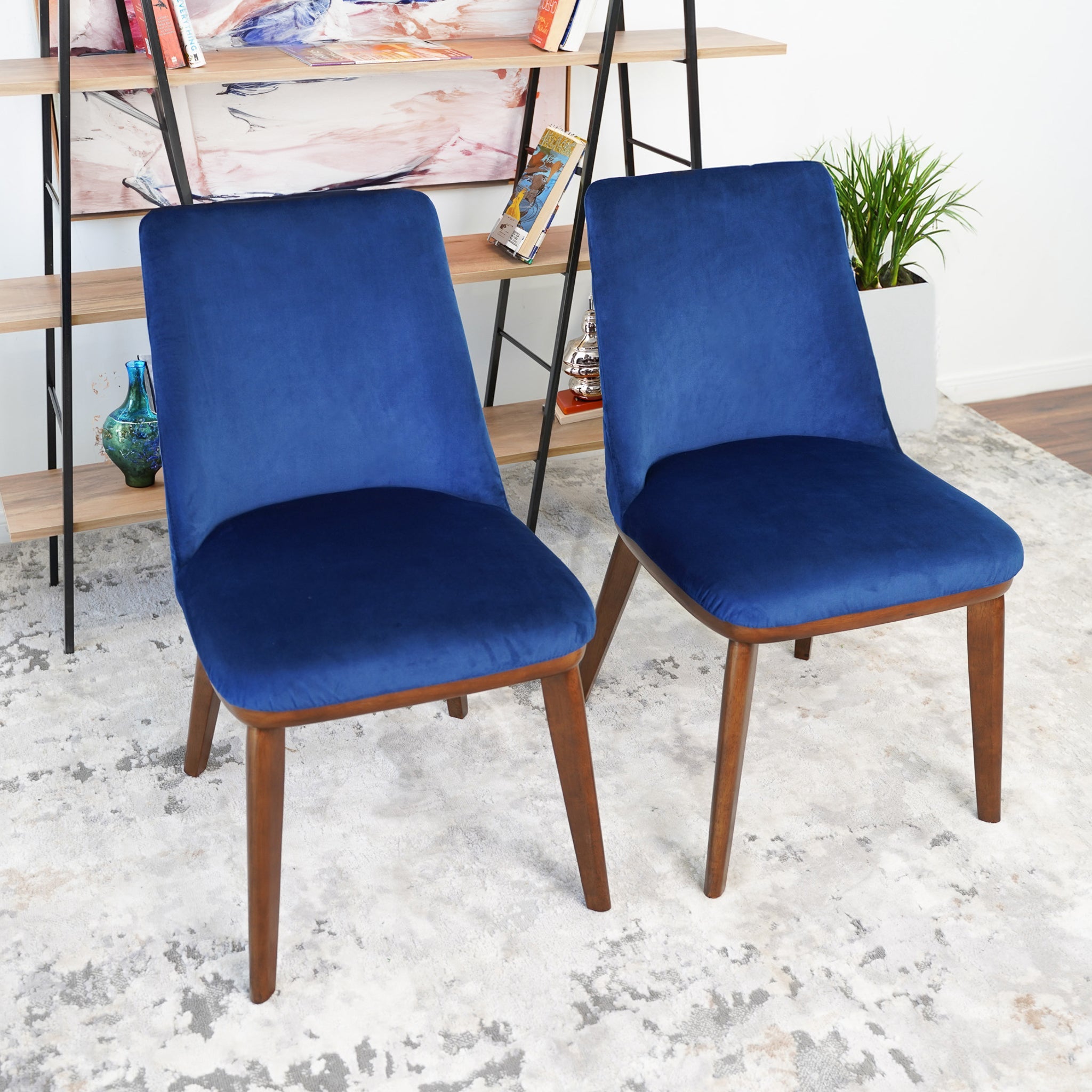 Clove Navy Blue Velvet Dining Chair Set of 2
