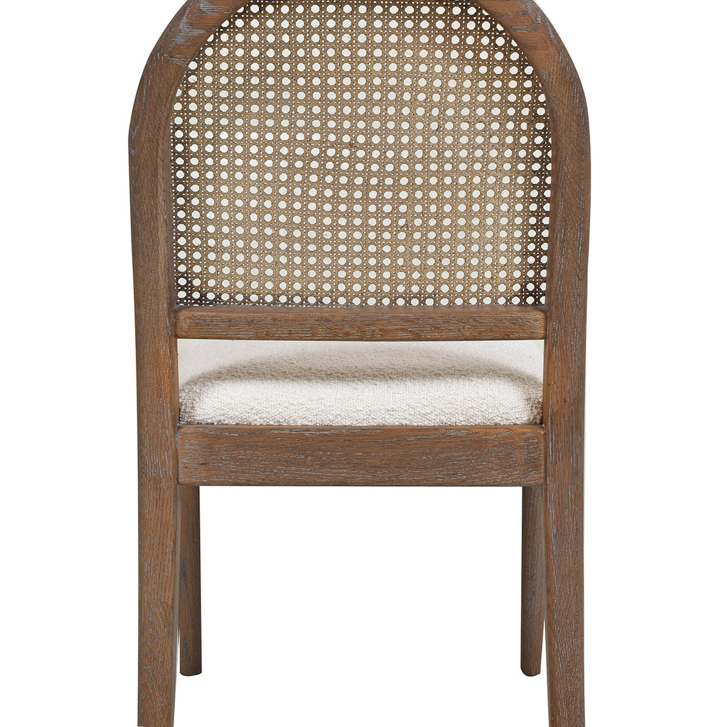 Panama 18.5" Curved Cane Rattan Side Dining Chair, Set of 2