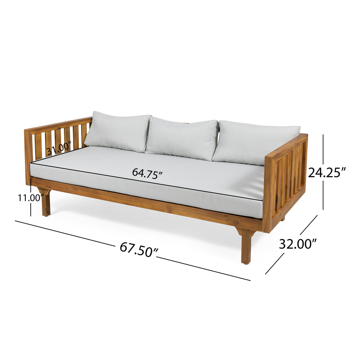Claremont 3 Seater Daybed and Acacia Wood Table Set