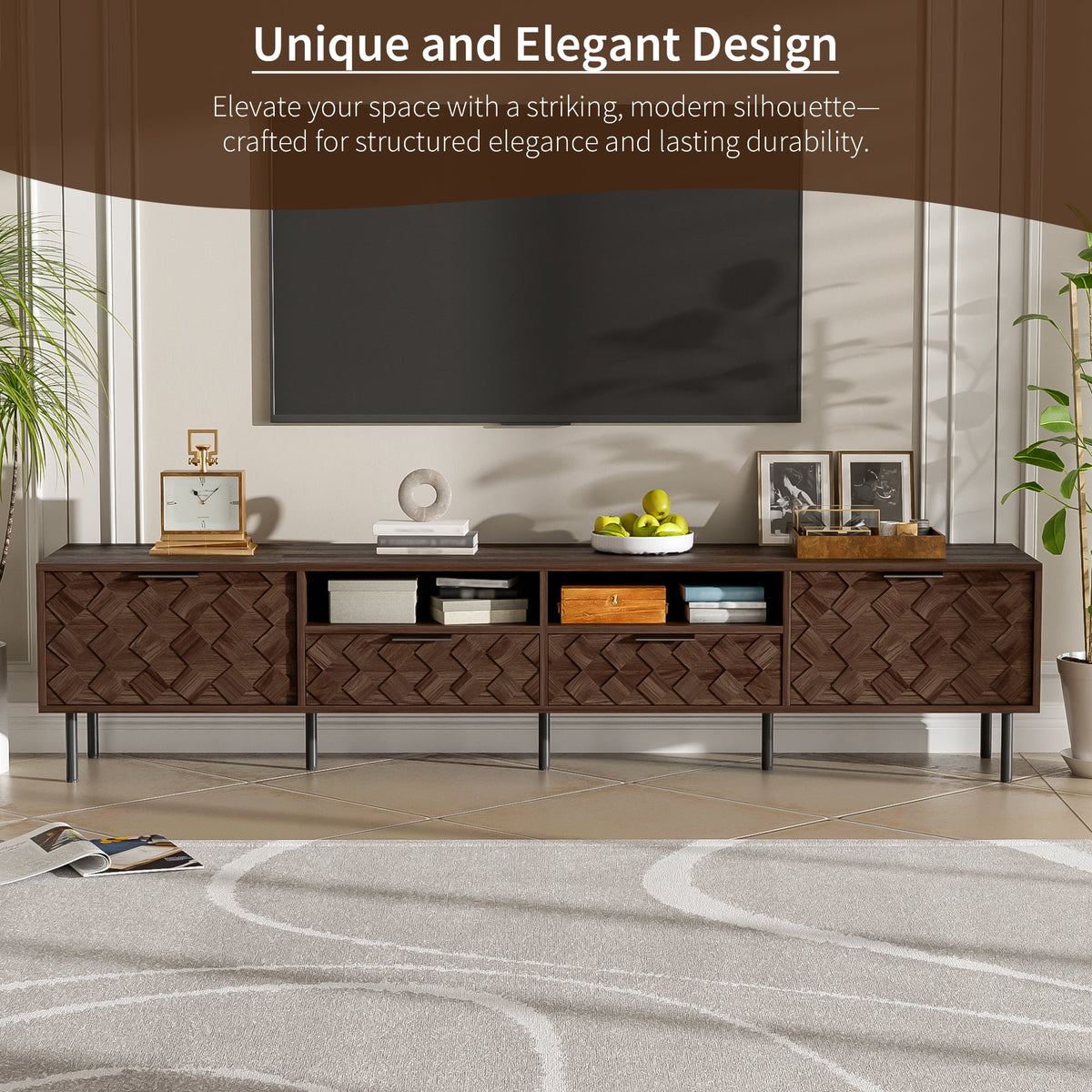 78 Inch Modern TV Stand for TVs Up to 85"