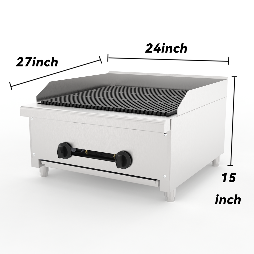 24 Inch Commercial Gas Lava Rock Charbroiler