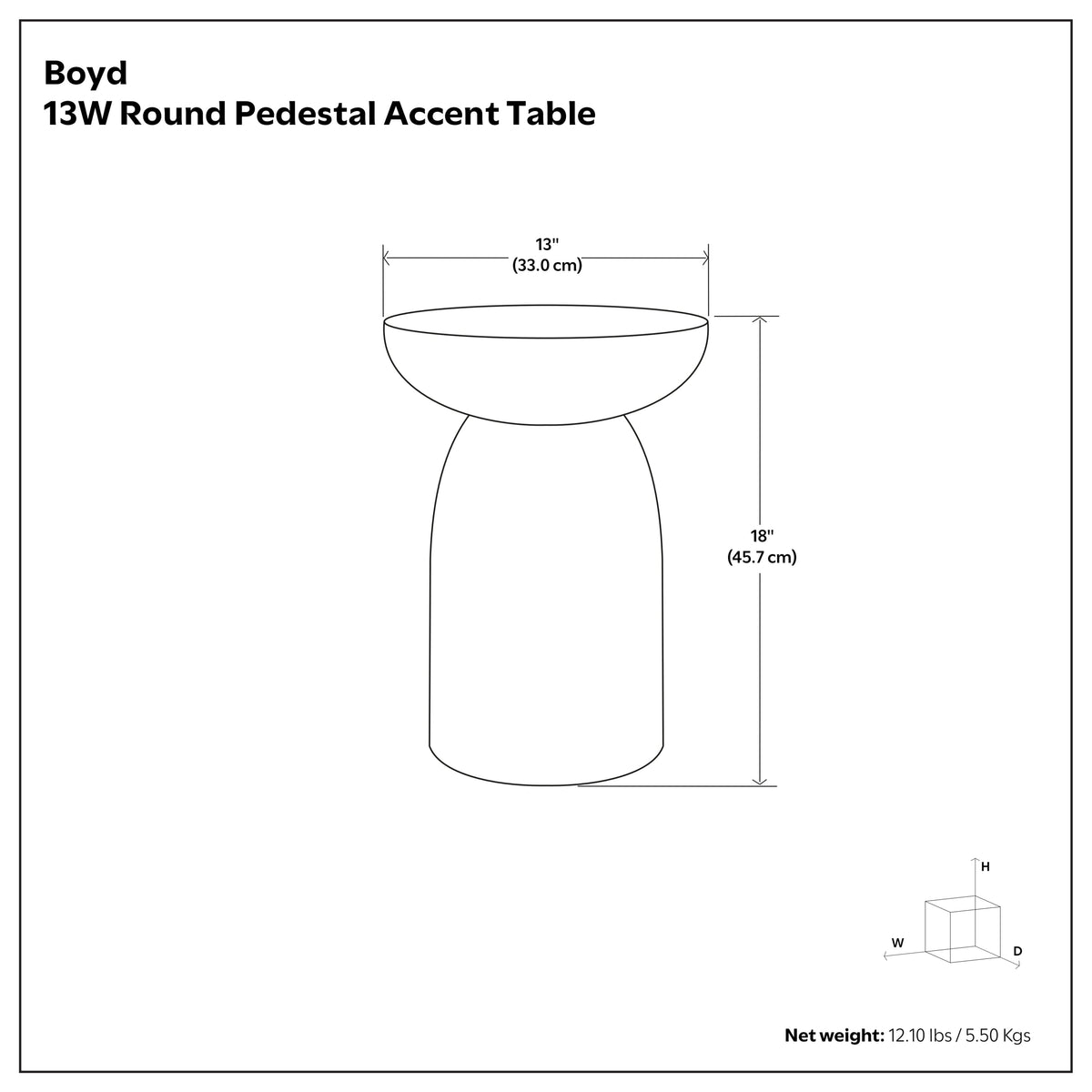 Boyd 13 Inch Stripe Accent Table