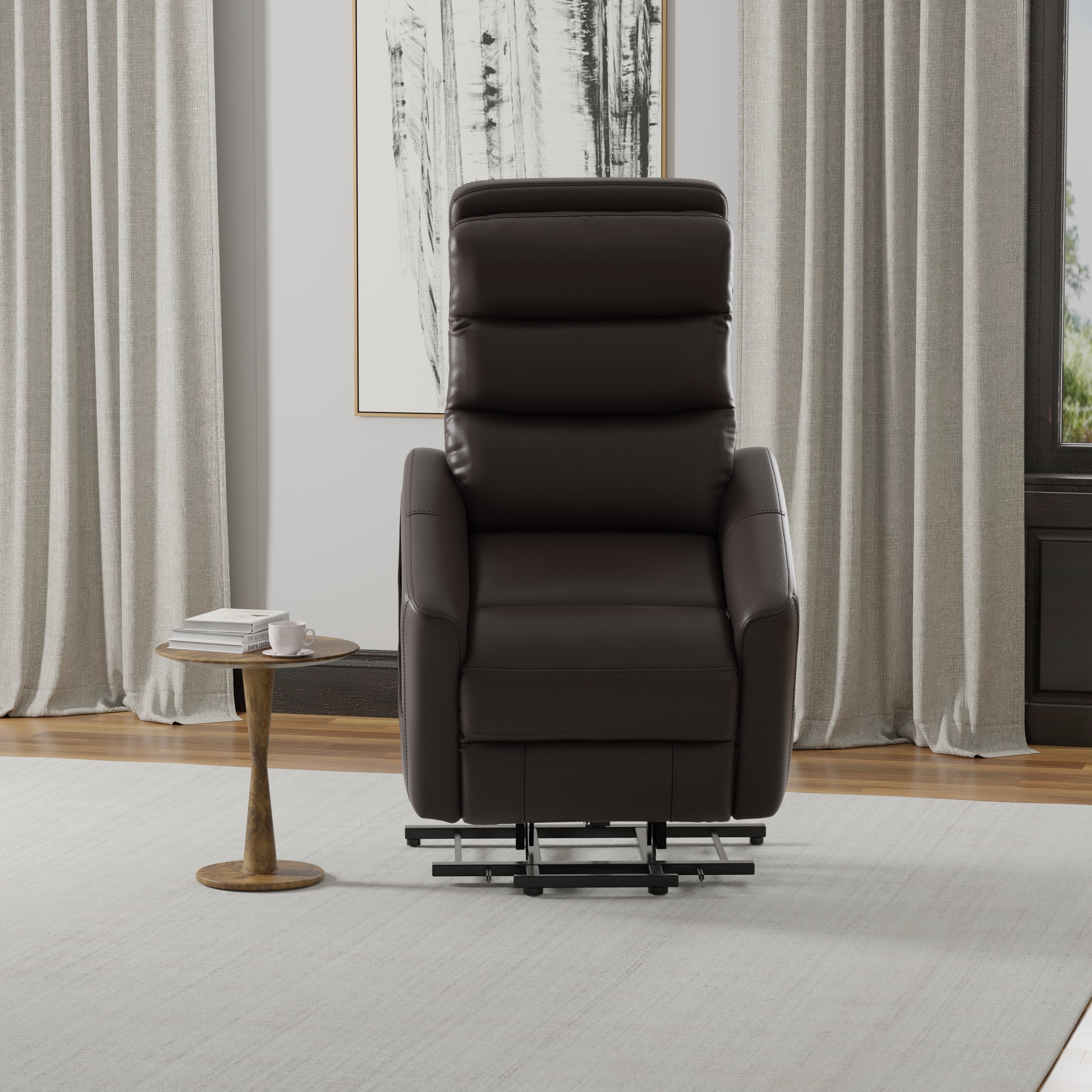 Faux Leather Power Lift Chair in Bentley