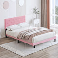 Queen Size Upholstered Platform Bed Frame with Modern Button Tufted