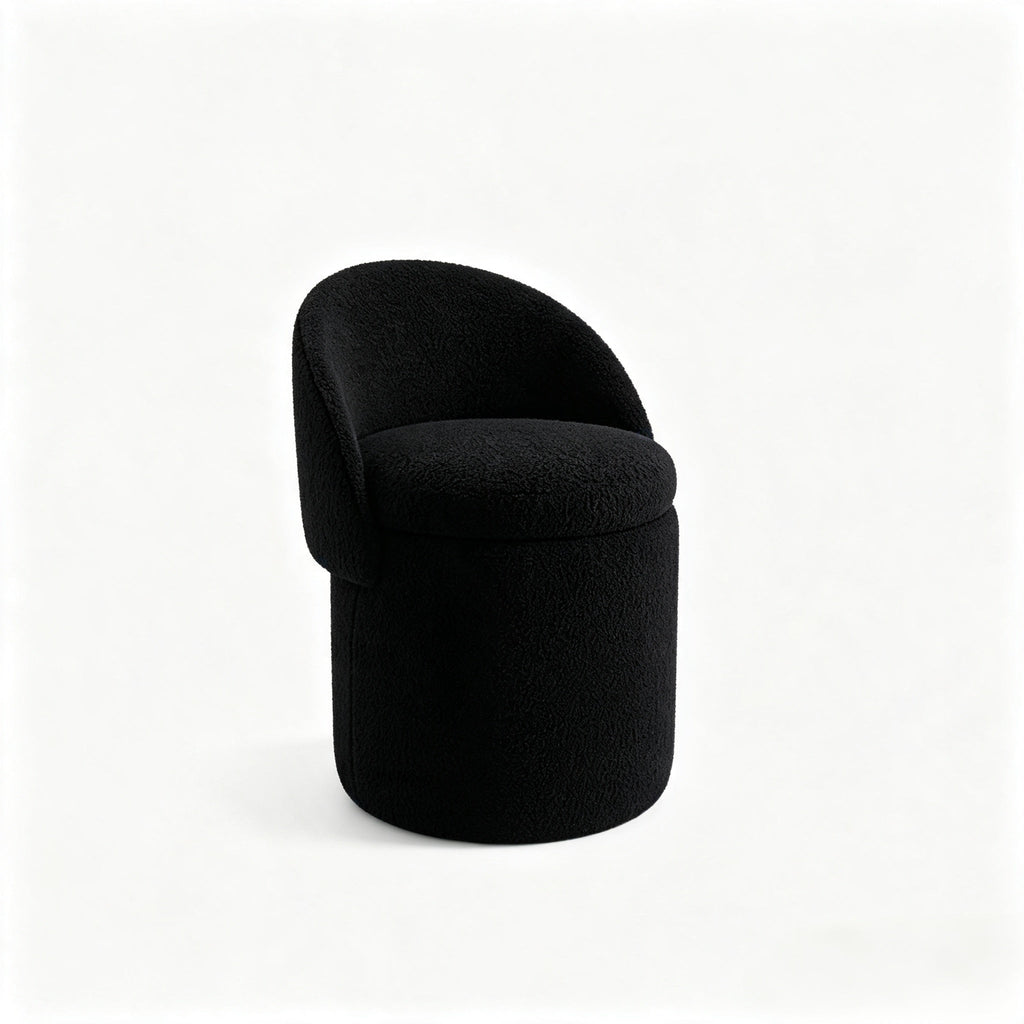 Upholstered Makeup Stool with Storage