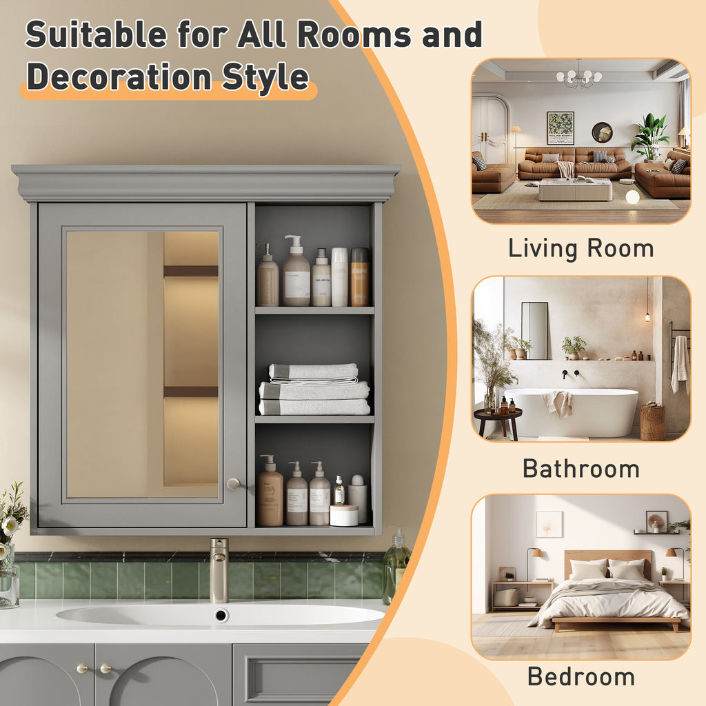 30'' x 28'' Bathroom Medicine Cabinet with Mirror