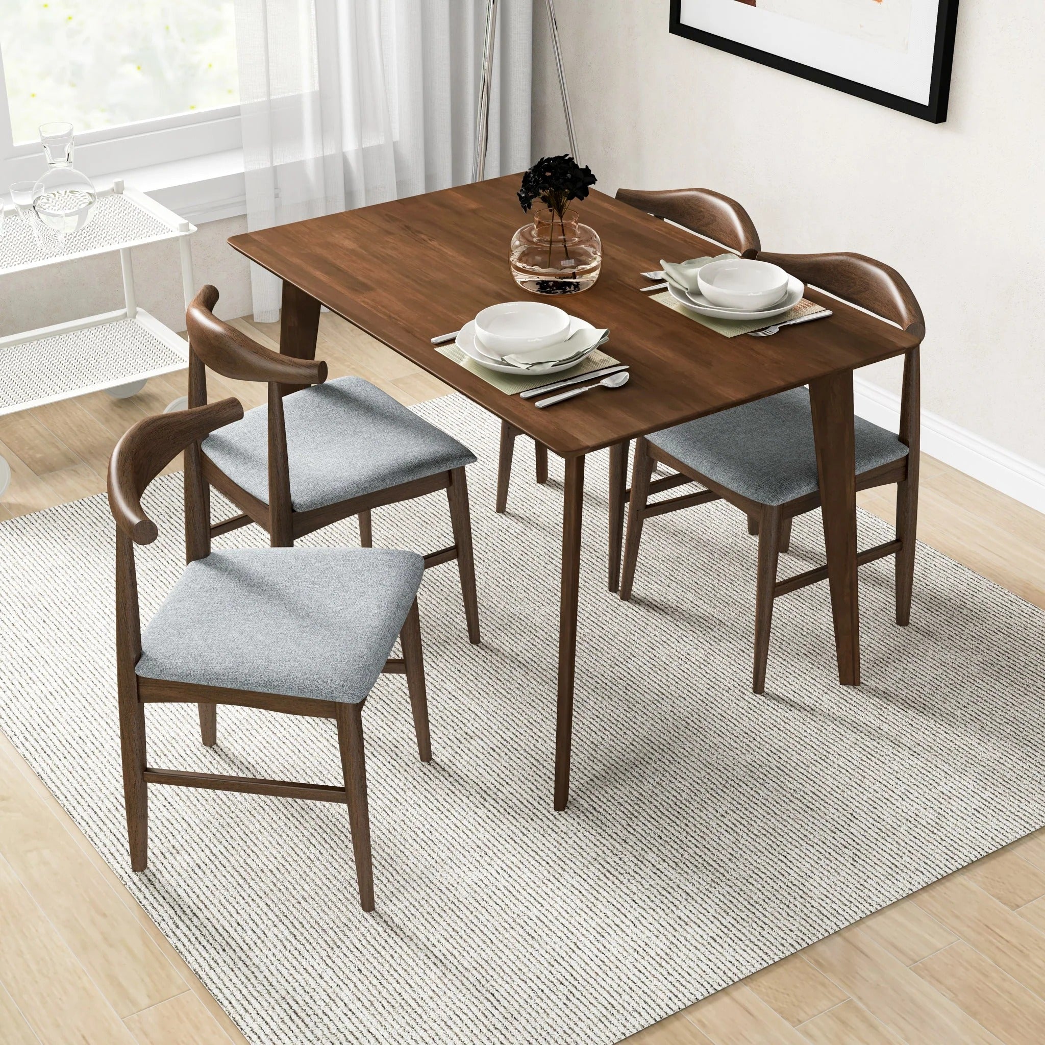 Mary Modern Style Solid Wood Rectangular Dining Kitchen Table