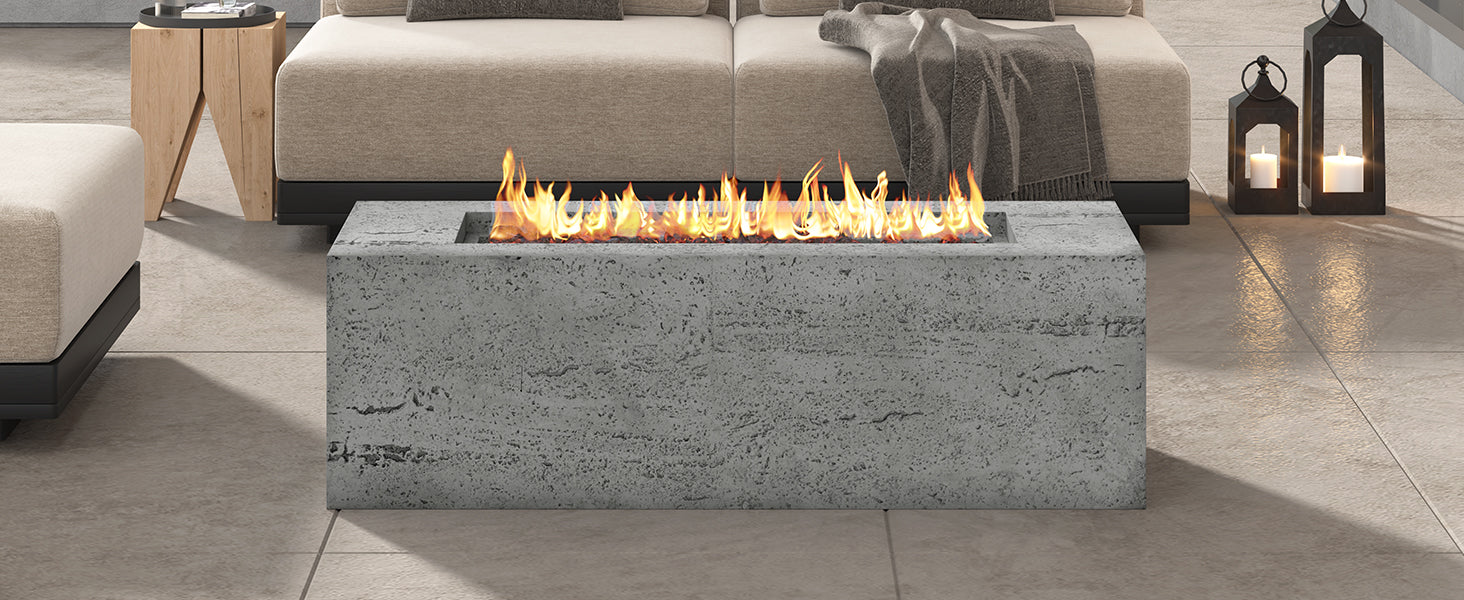 U_STYLE Outdoor Rectangular Propane Fire Pit 40000 BTU