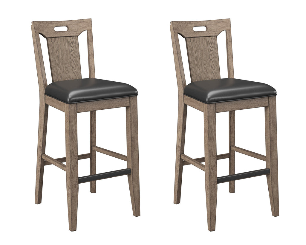 Brown Slat Back Bar Stools, Set of 2