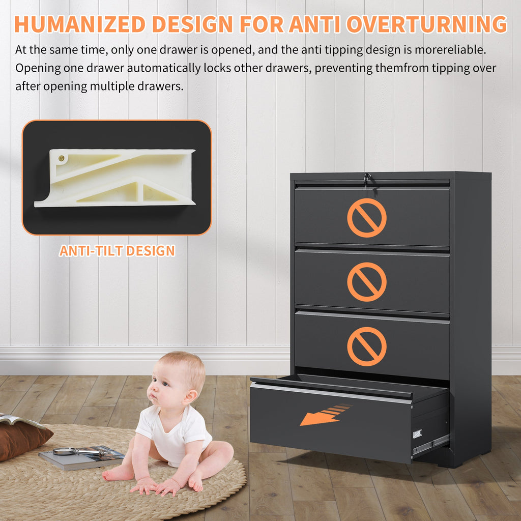 Lateral File Cabinet 4 Drawer
