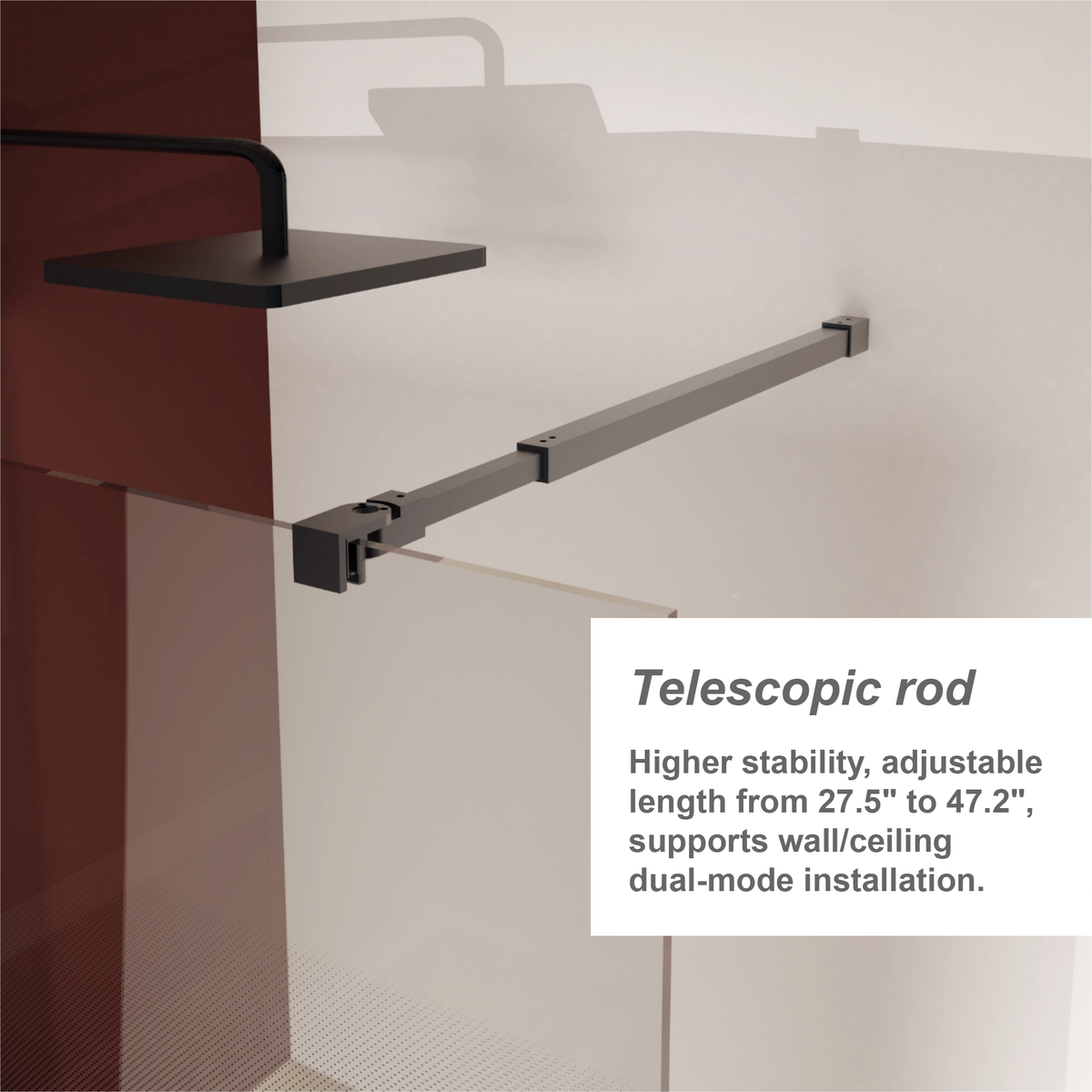 34 Inch W x 72 Inch H Fixed Shower Door