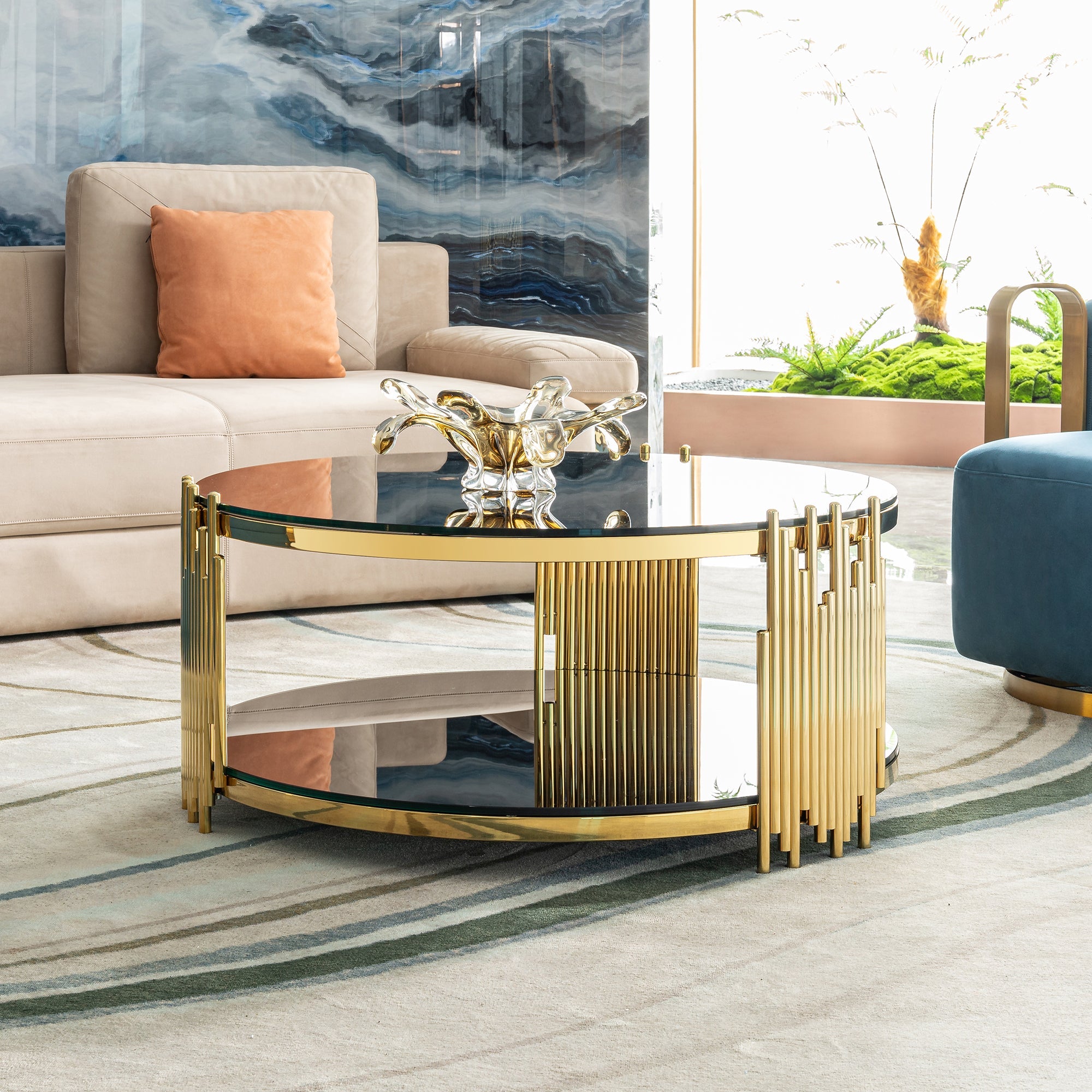 Modern Coffee Table - Double-Layer Tempered