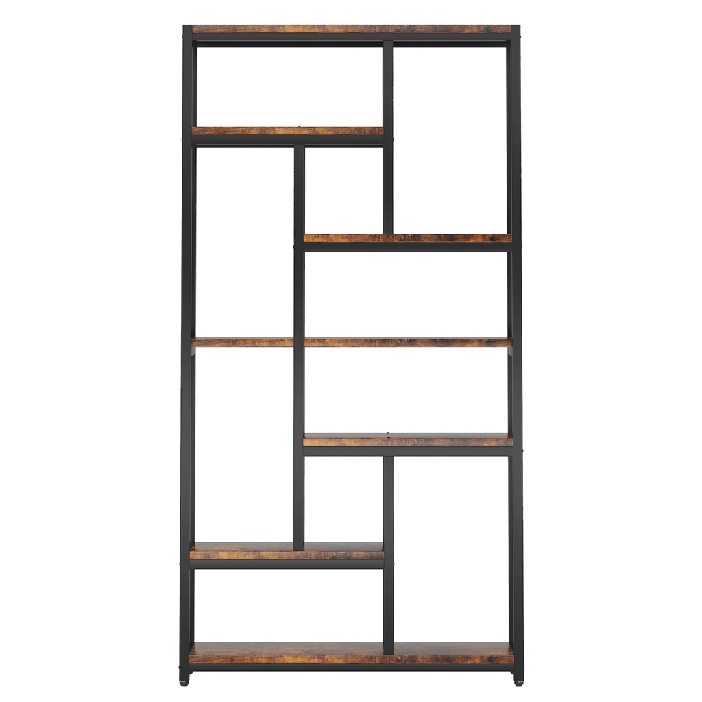 78.7" Extra Tall 7-Tier Industrial Vintage Rustic Bookcase