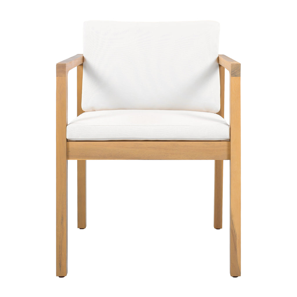 Outdoor Dining Chairs Set of 2 with Acacia Wood Frame