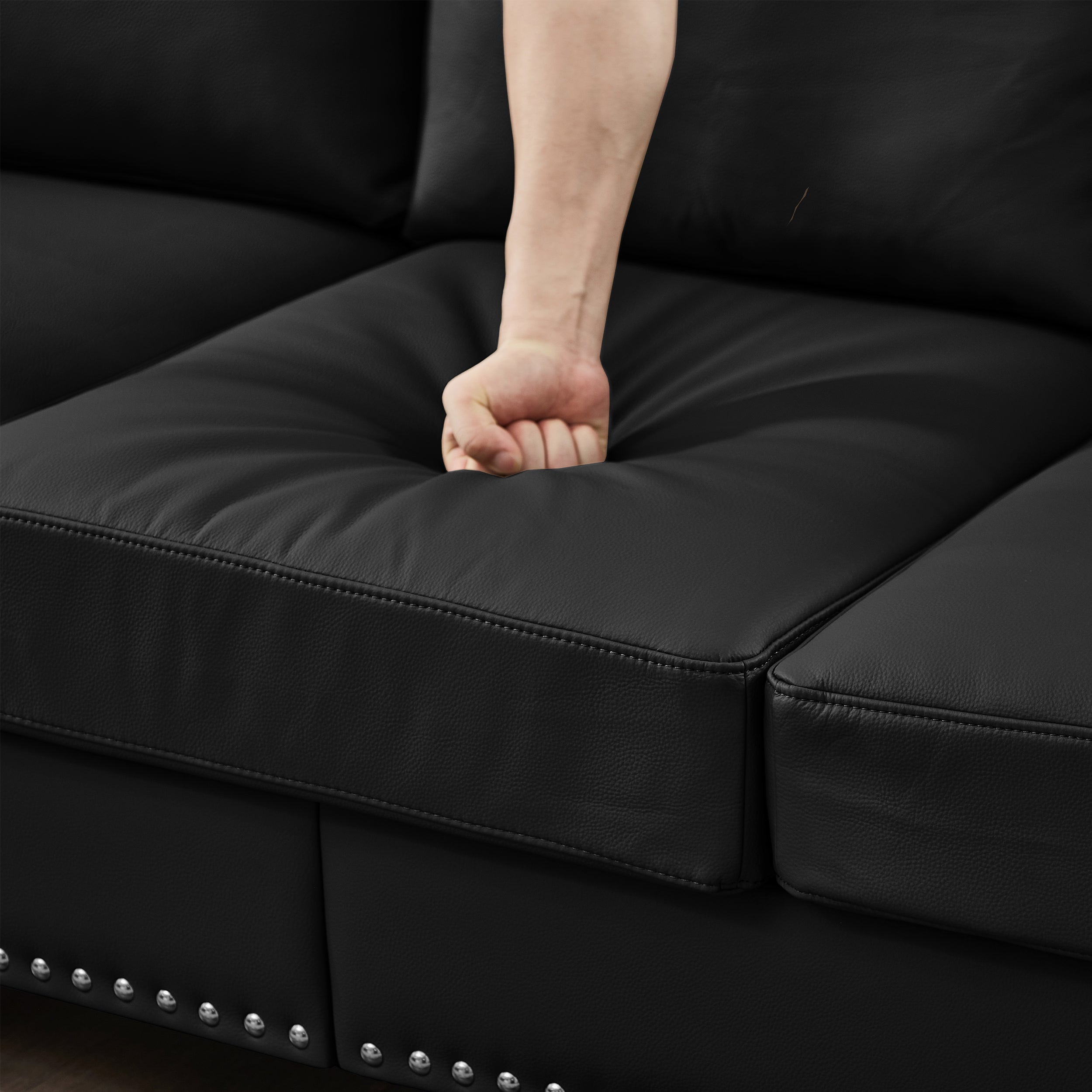 83" Modern Classic Design Leather Sofa
