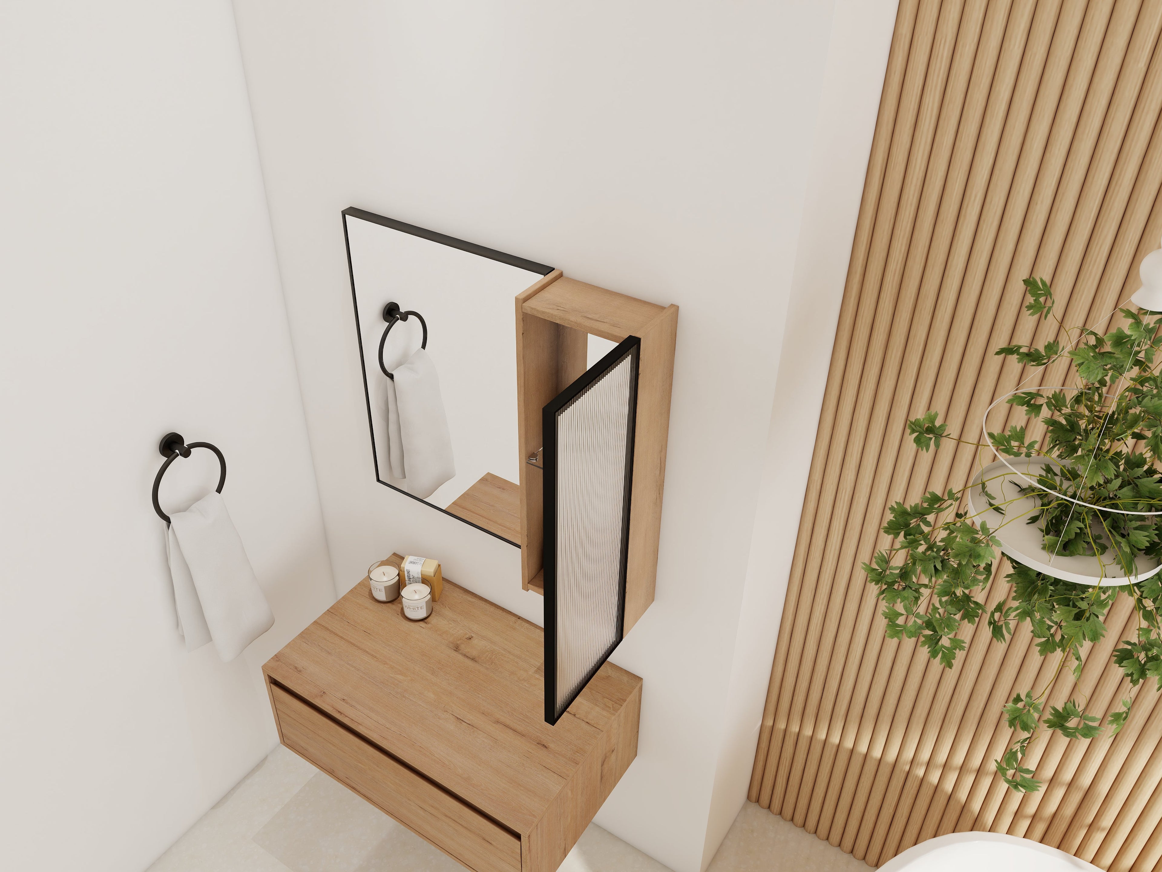 10" Bathroom Wall Mirror Cabinet with Acrylic Door