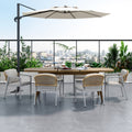 7-Piece Outdoor Dining Set: Acacia Wood Table & 6 Chairs