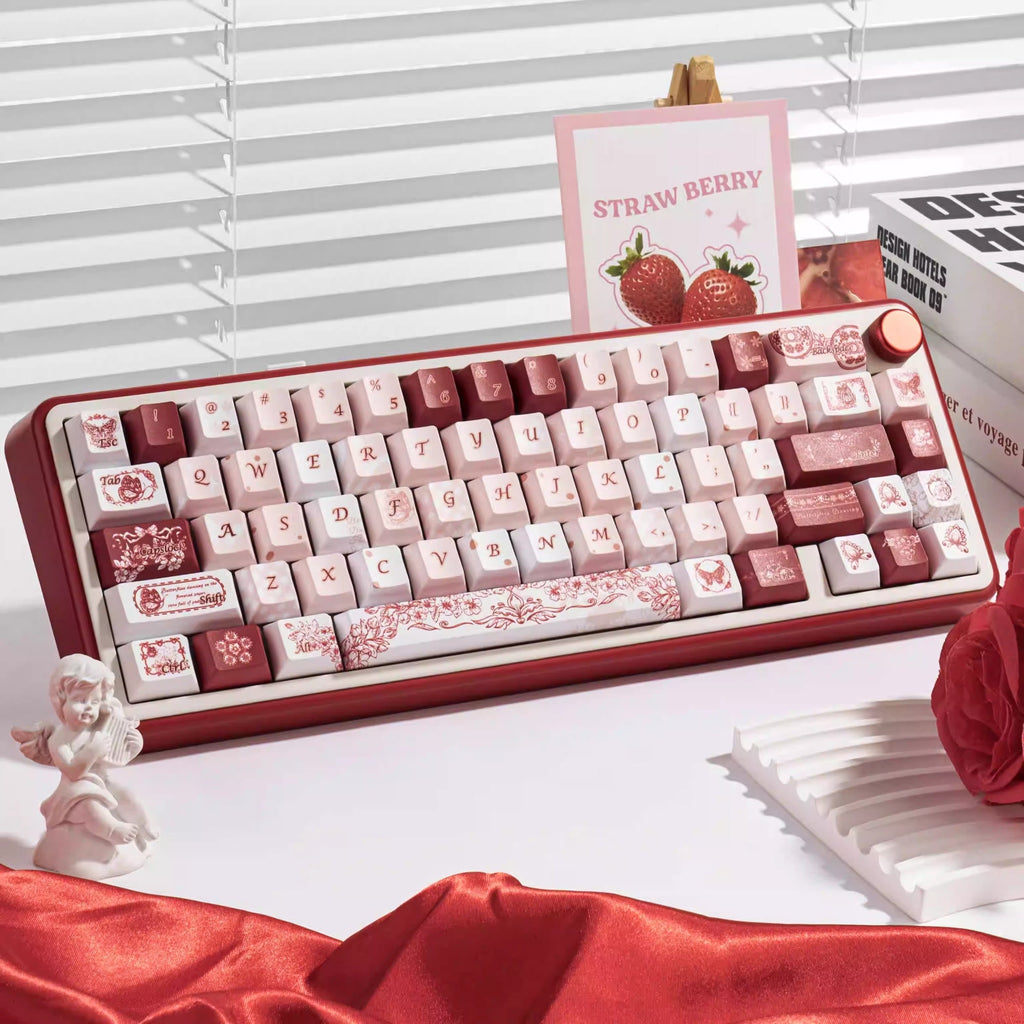 Butterfly Flower Note Original PBT Five-sided Dye-sublimation Mechanical Keyboard Keycaps