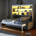 Full Size Murphy Cabinet Bed with Folding Sofa