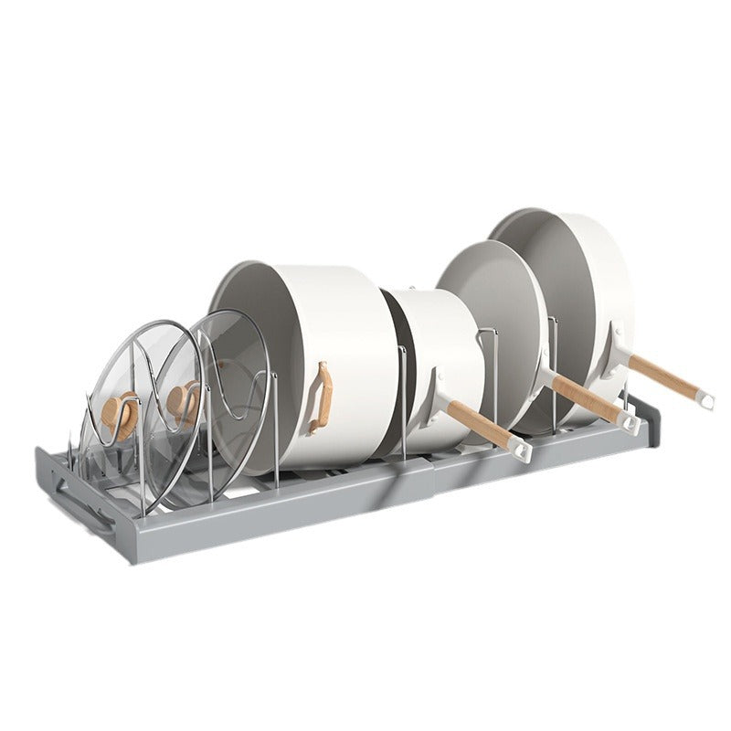 Household Multi-Functional Pot Lid Rack, Punch-Free, Extendable Storage And Draining Combo For Pots And Bowls