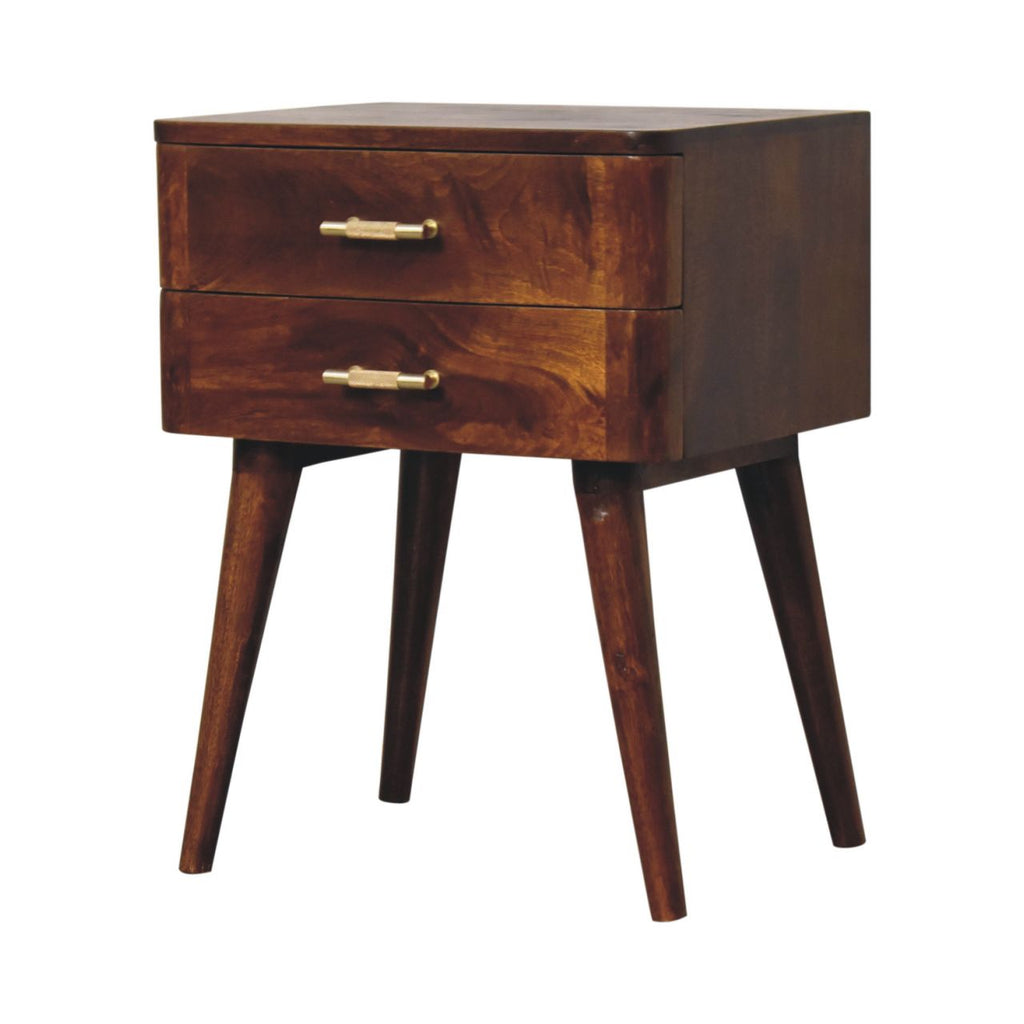 Solid Wood Chestnut T-Bar Nightstand
