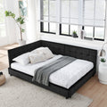 Full Size Upholstered Tufted Bed Frame - Black Velvet