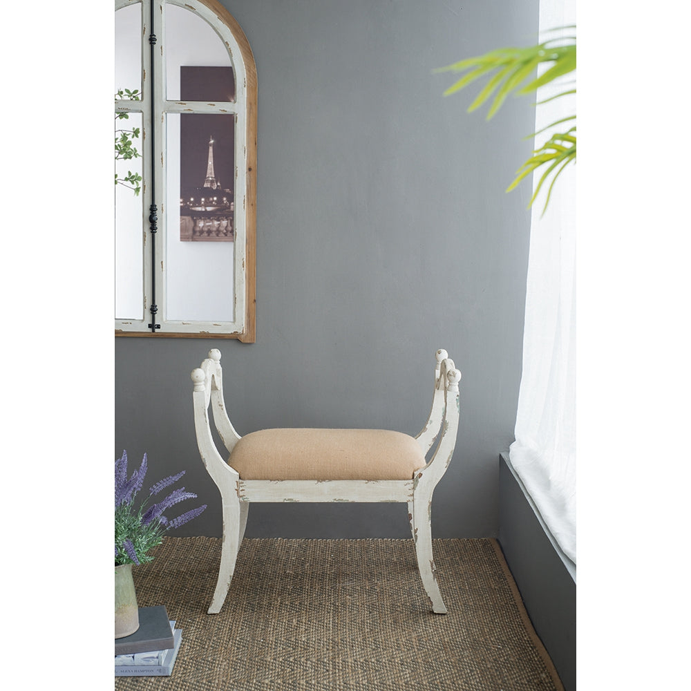 Harlow Bench - Farmhouse/French Country Style Vanity Chair