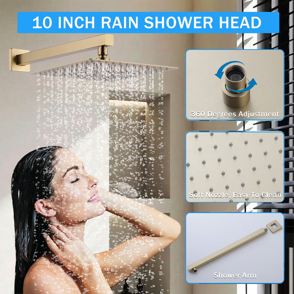 10 Inch Wall Mounted Rainfall Shower Head System