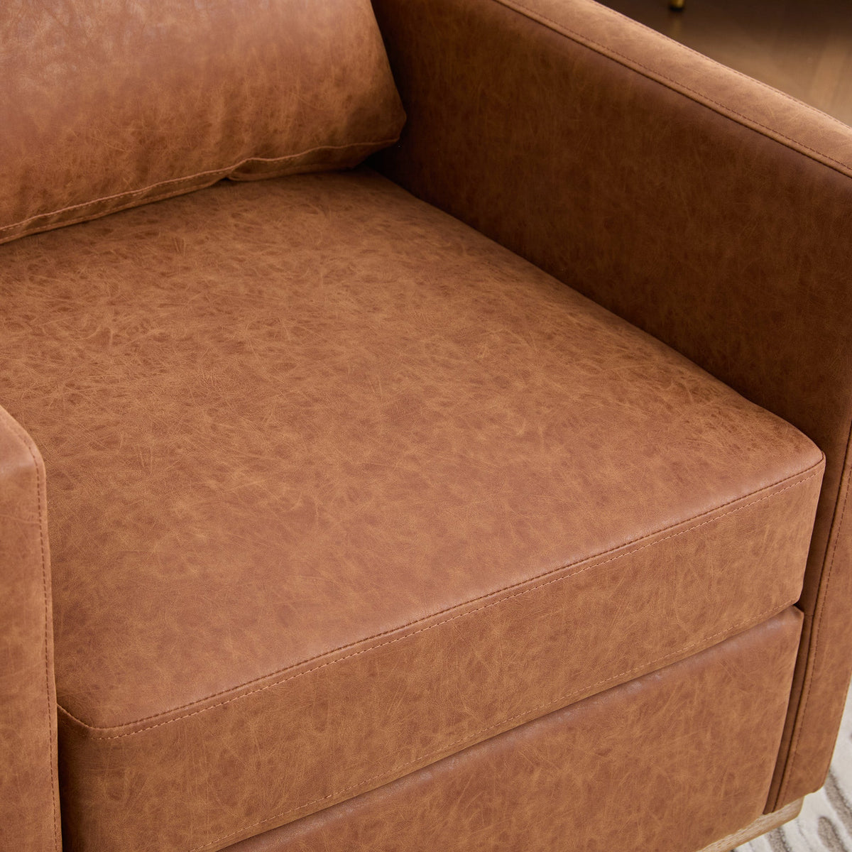30.7"W Upholstered Square Swivel Accent Chair