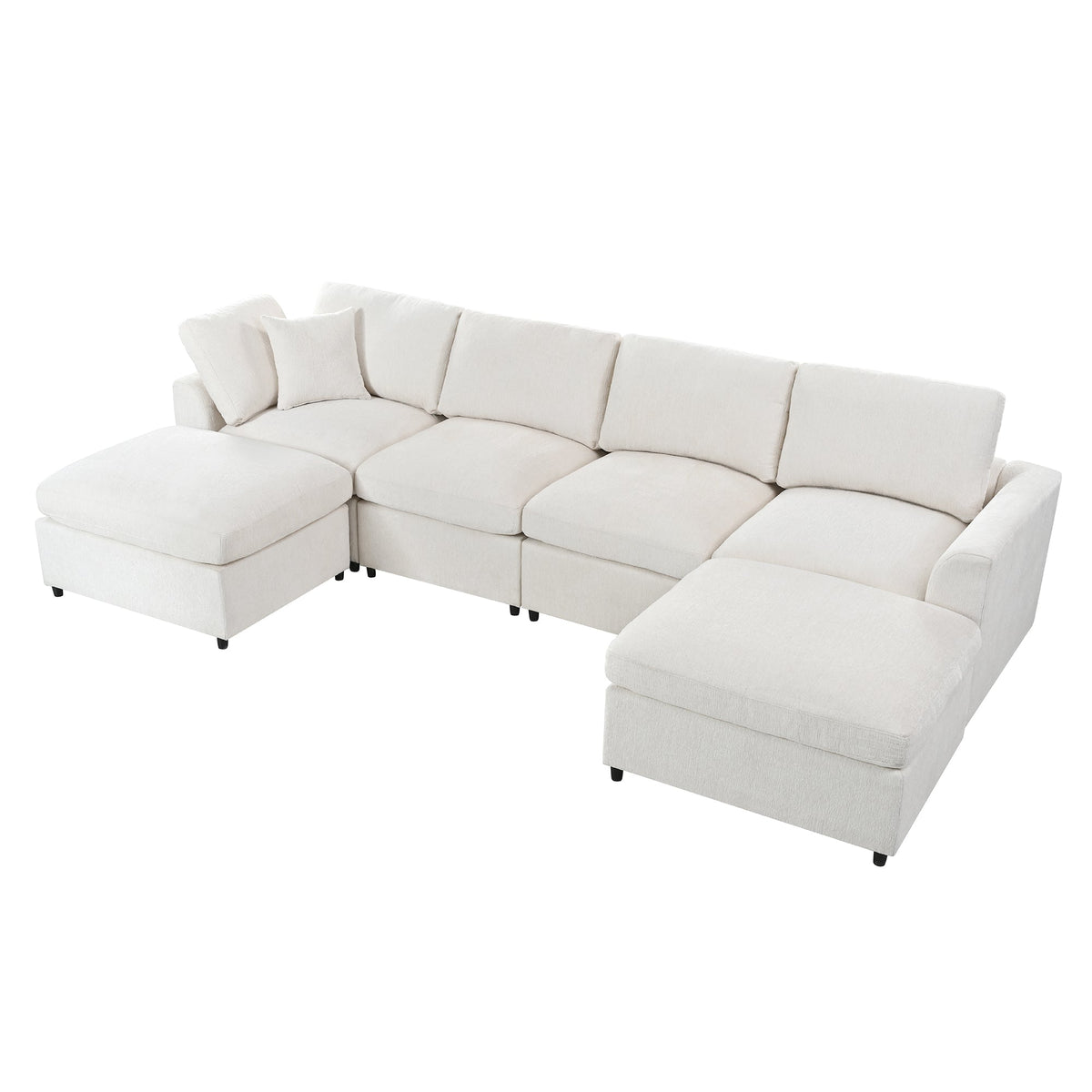 U-Style 130.3" 6-Seater Modular Sectional Sofa