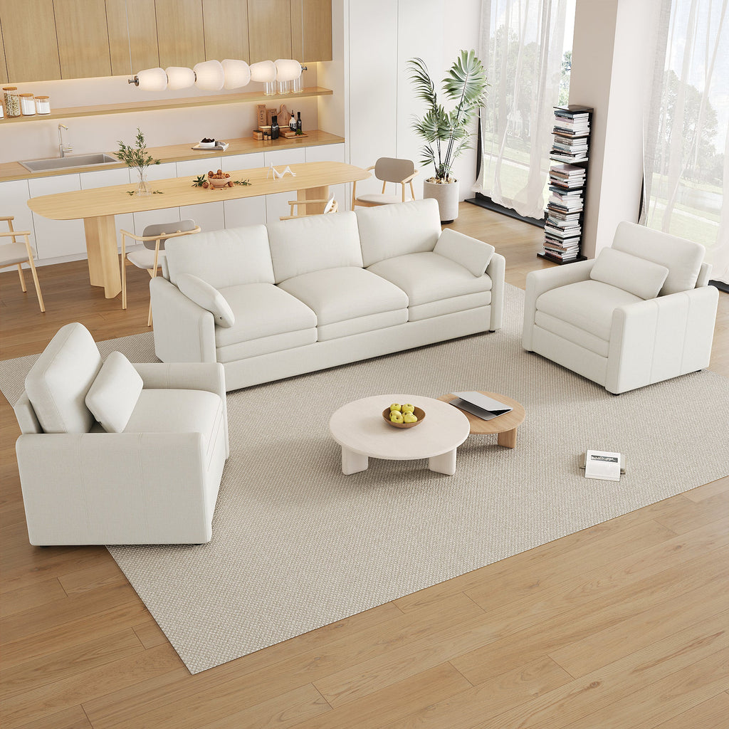 Cozy Upholstered Sofa Set Oversized Comfy Cloud Sofa