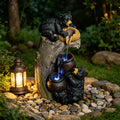 Bear Outdoor Water Fountain with LED Lights