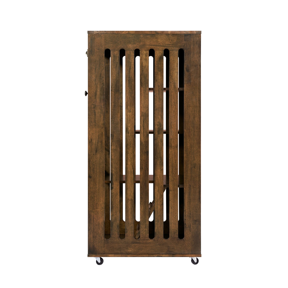 Basia Indoor Rubber Wood Cat Cabinet with Wheels
