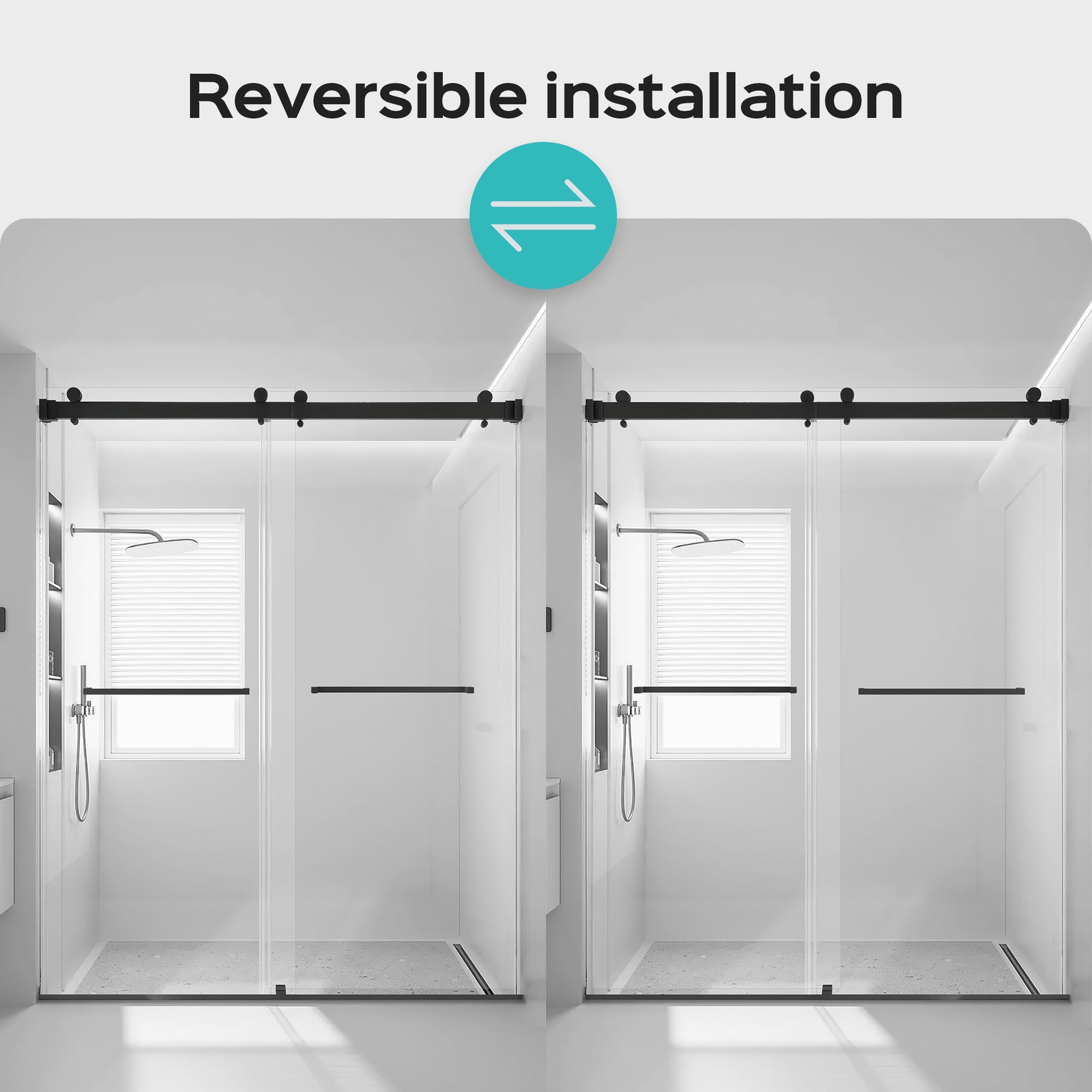 Frameless Double Sliding Shower Door (56-60" x 76")