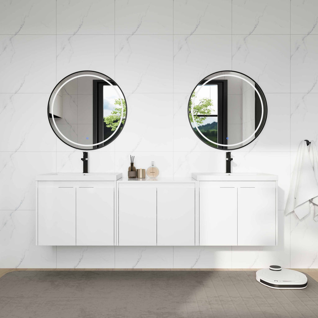 Stylish 72" Bathroom Vanity With Resin Sink