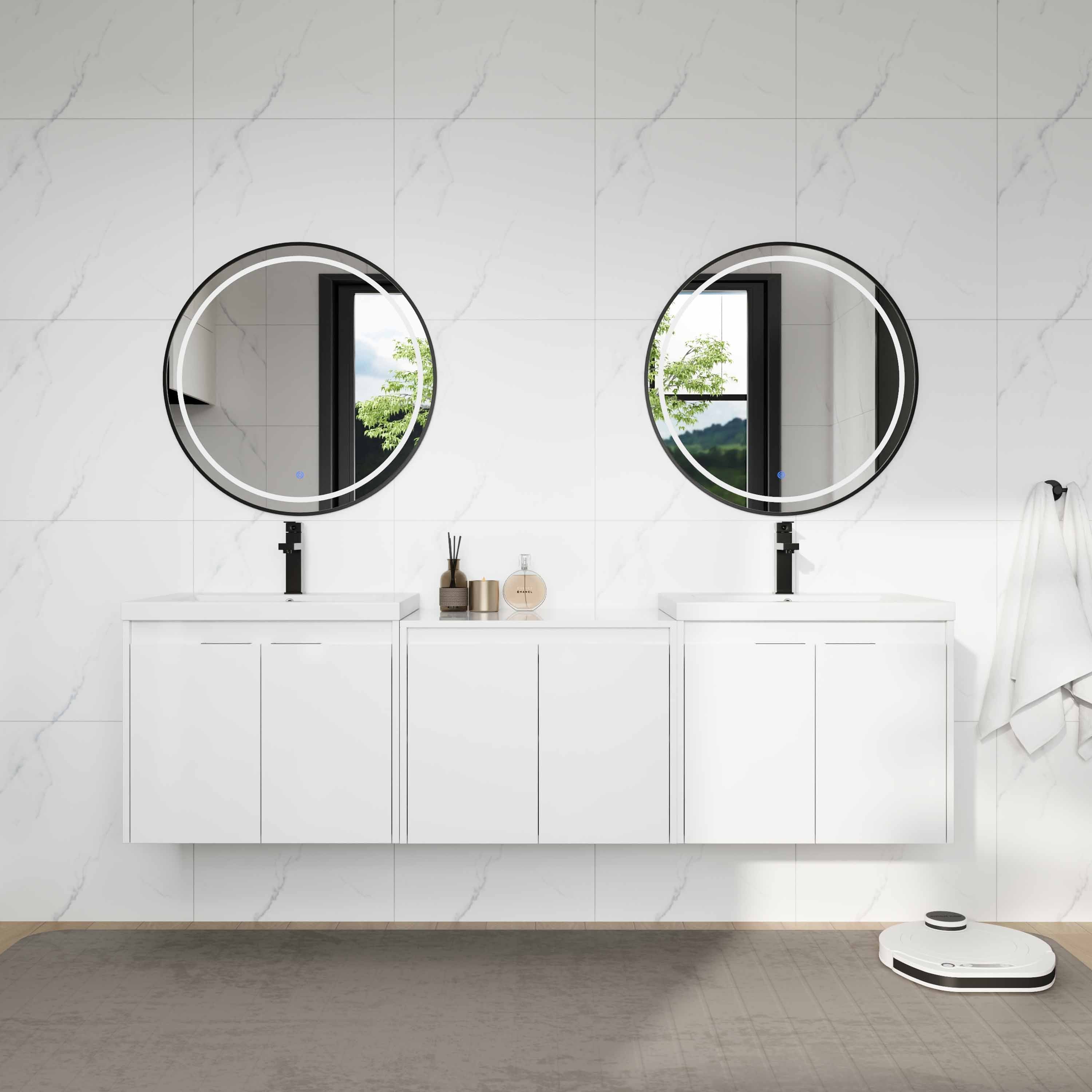 Stylish 72" Bathroom Vanity With Resin Sink