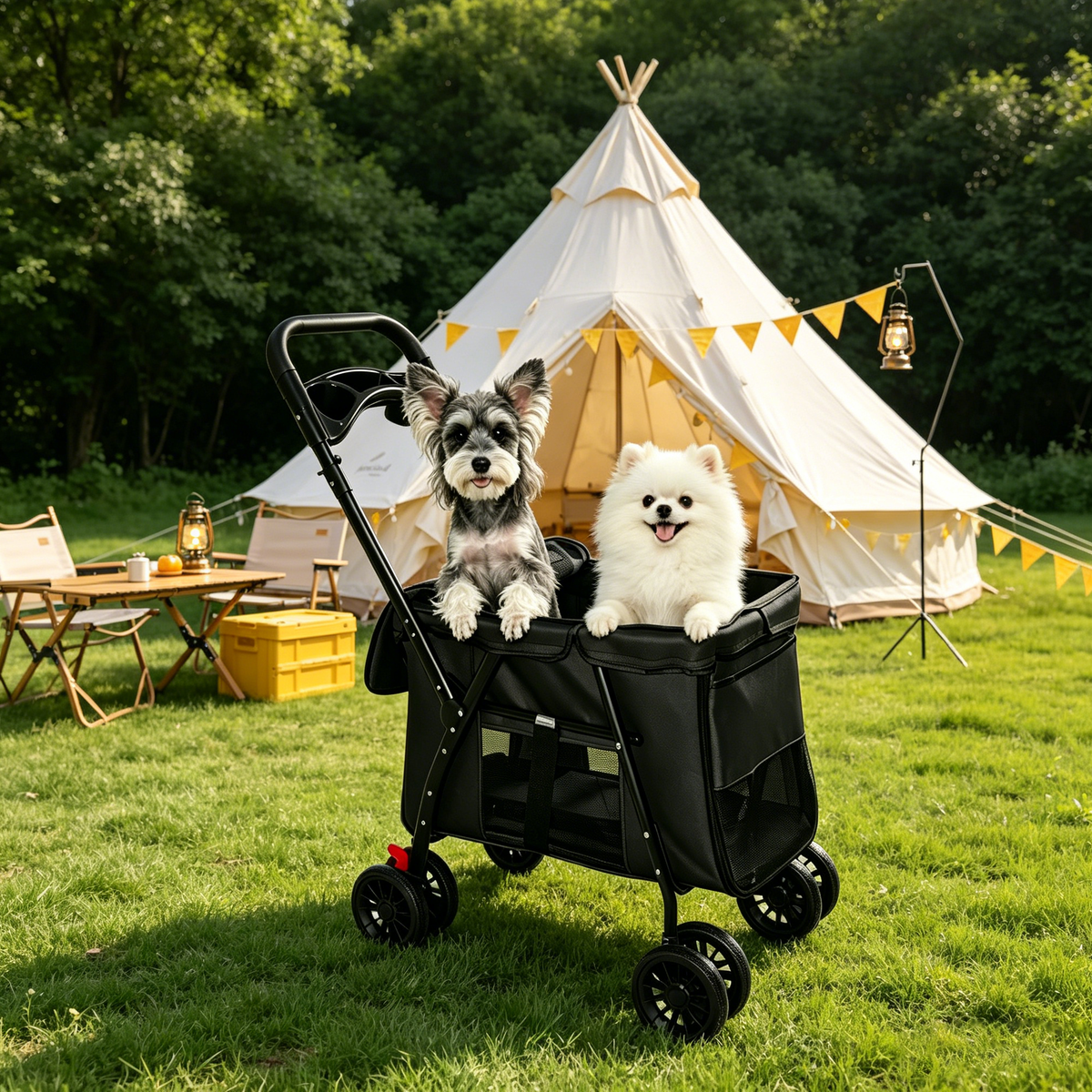 Leavader Foldable Pet Stroller with Safety Features