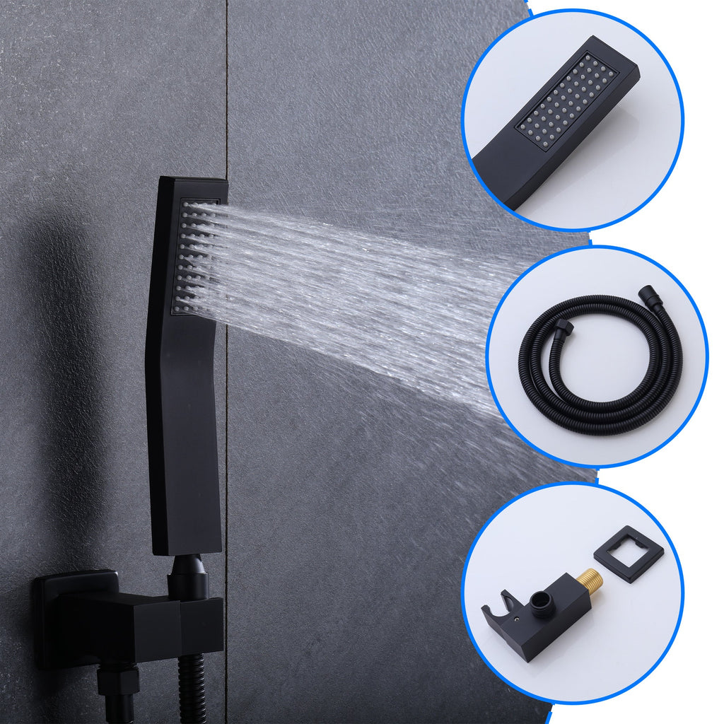Black Shower System with Tub Spout