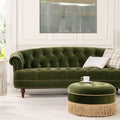 La Rosa Victorian Chesterfield Tufted Sofa - Olive