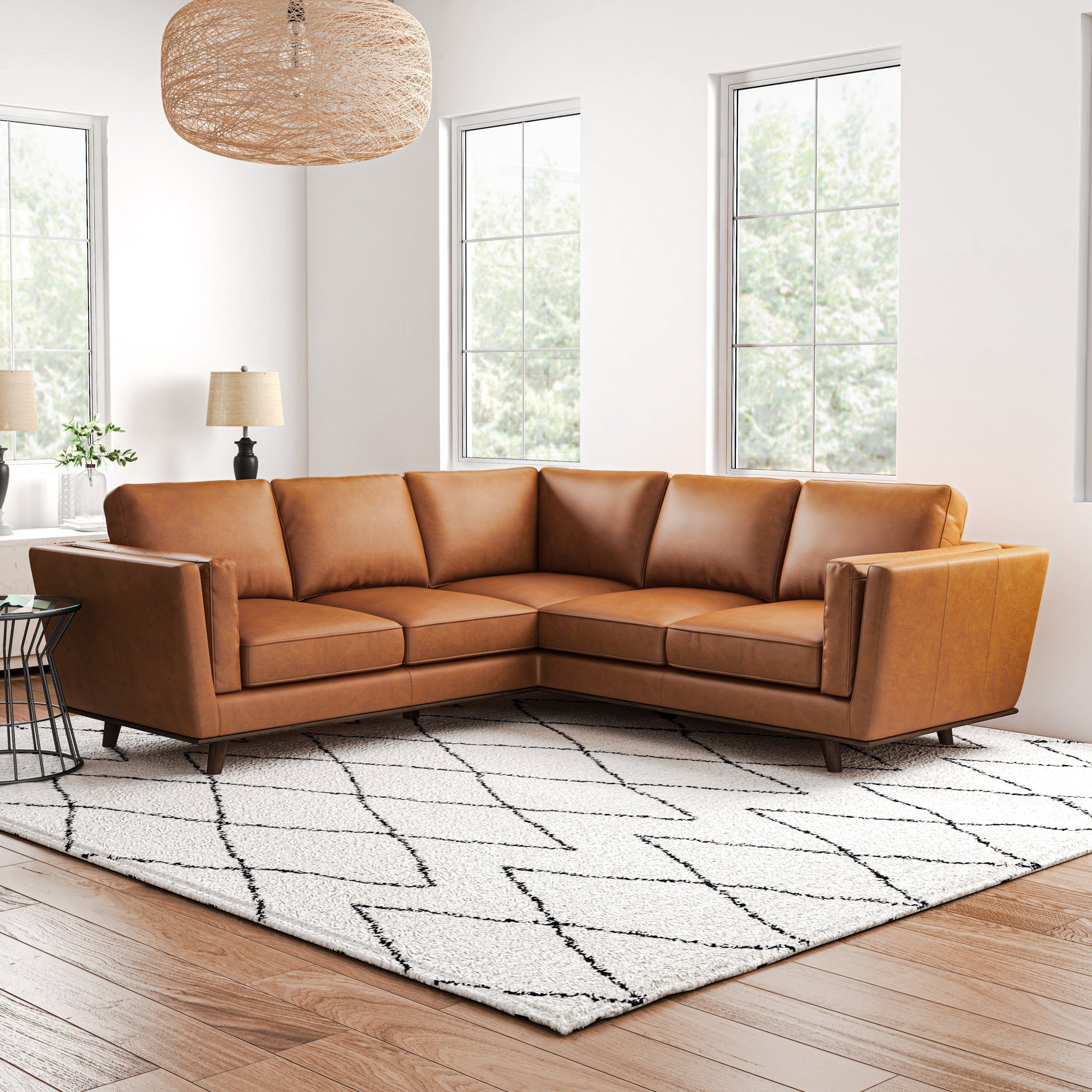 Erman Leather Sectional Sofa