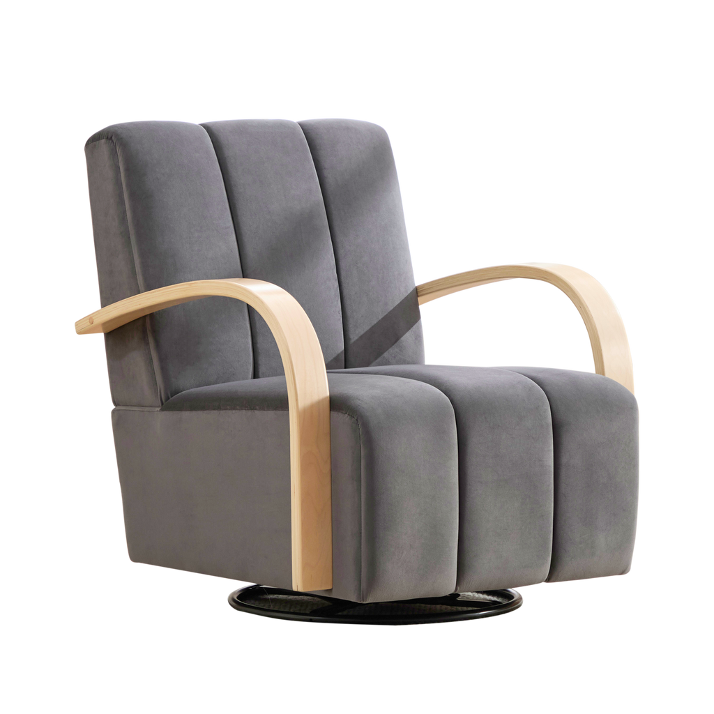 30.7"W Upholstered 360° Swivel Accent Chair