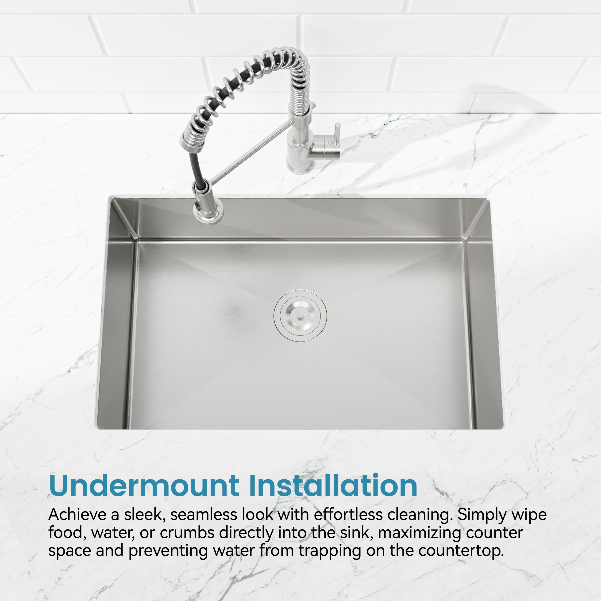 Stainless Steel Kitchen Sink, 30"x19" Drop In Single Bowl