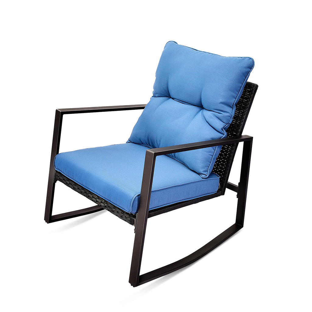 3 Pieces Patio Bistro Set Outdoor Rocking Chair