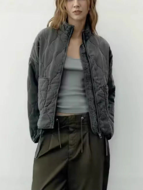 New Arrival Womens Diamond-quilted Cotton Jacket