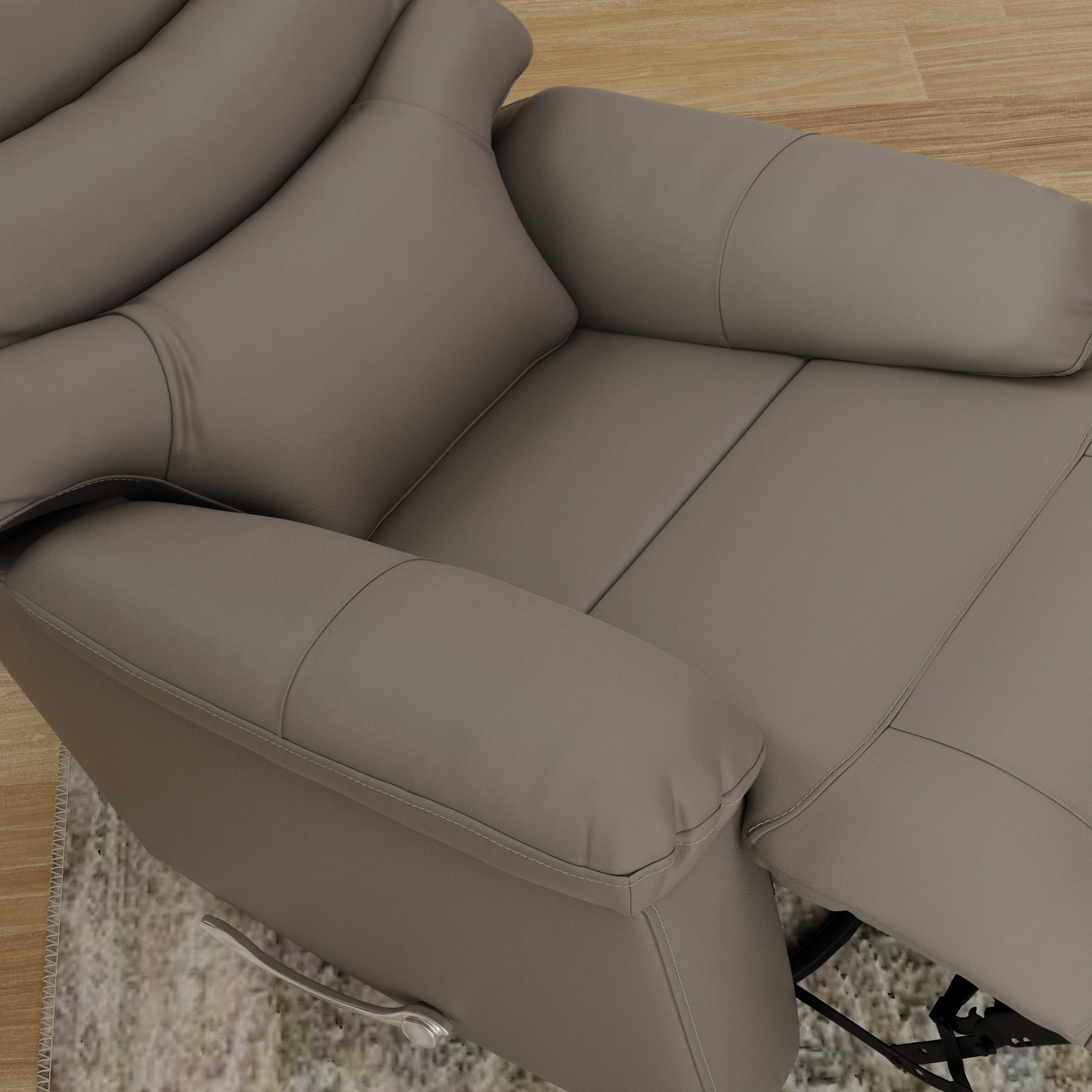 Global Home Swivel Glider Recliner with Manual Footrest In Oslo Sky