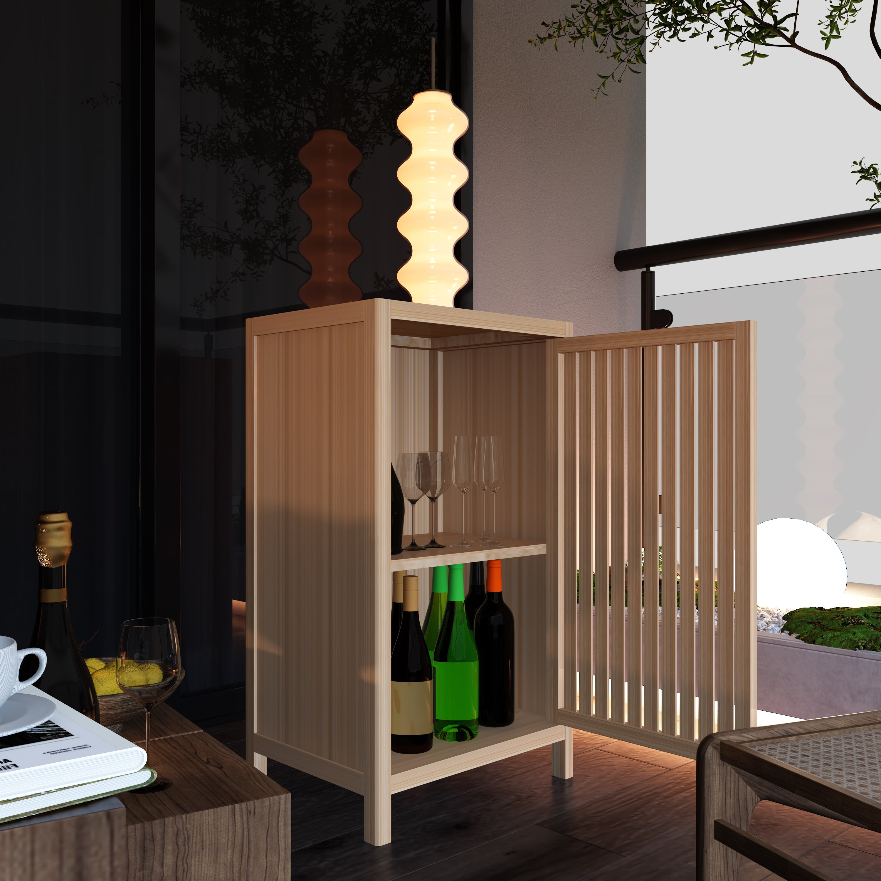 Bathroom Bamboo Storage Cabinet