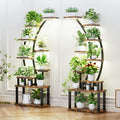 Indoor Plant Stand with Grow Lights - 63" Tall Metal Shelf