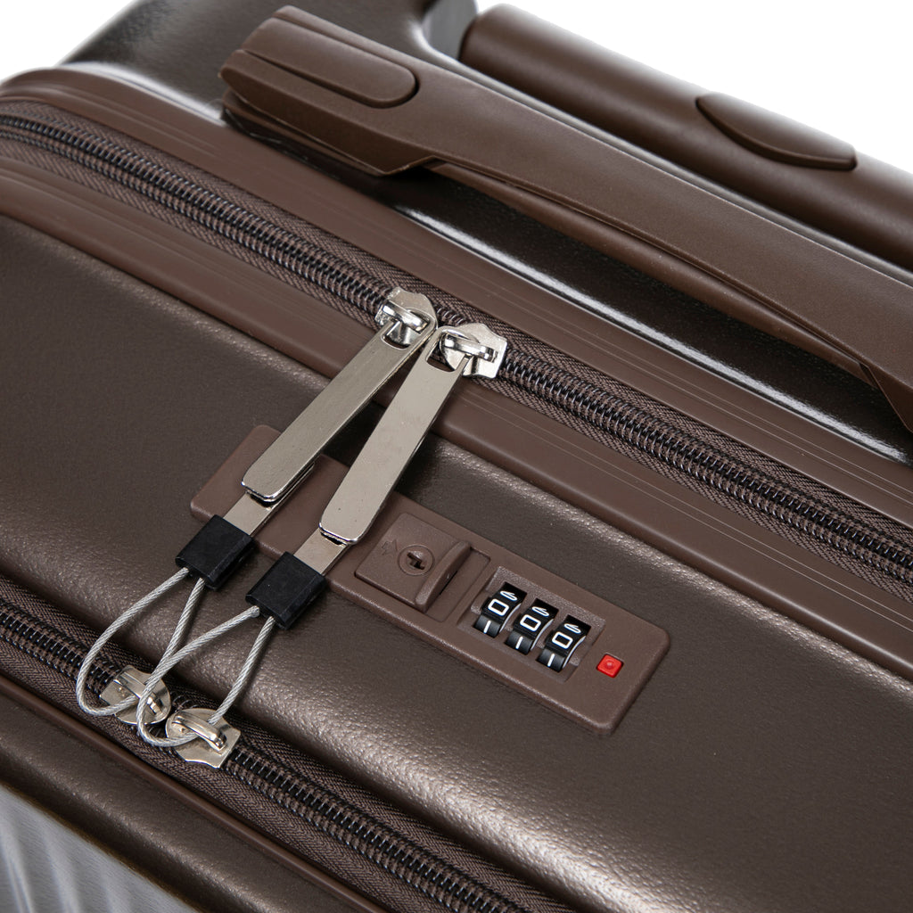 14"/20" 2 Pieces Set in ABS Spinner Wheel Luggage with Cosmetic Case
