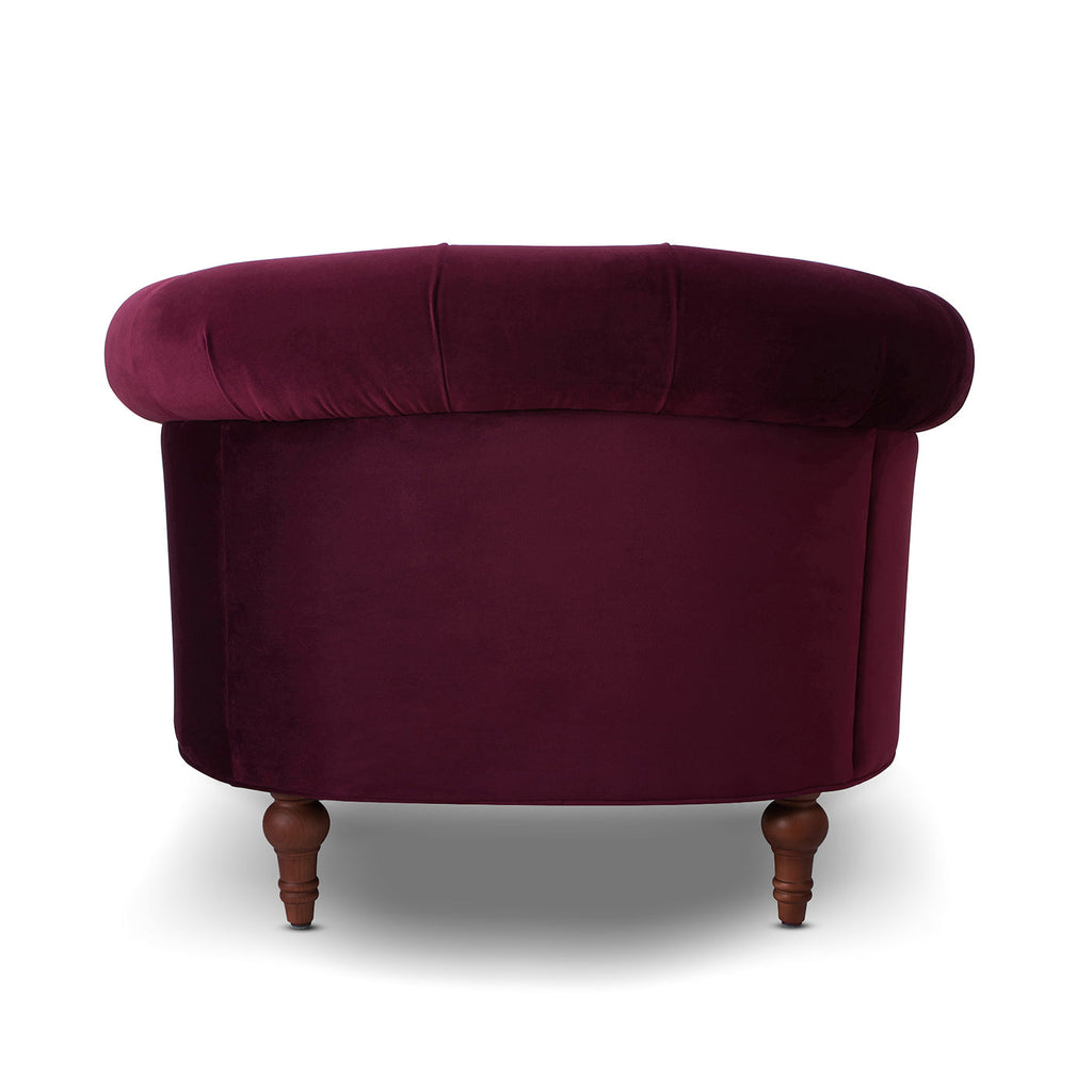 La Rosa Victorian Tufted Upholstered Accent Chair, Burgundy Velvet