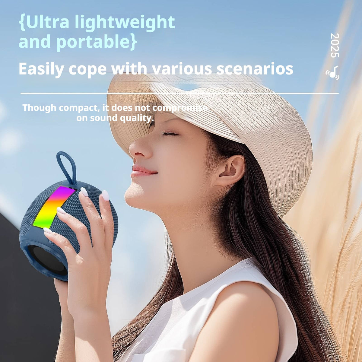 KP-591 Best-Selling Portable Bluetooth Speaker With RGB Ambient Light Mini Card-Compatible Heavy Bass Handheld Design In Stock